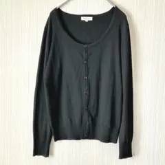 ロペピクニック 長袖 カーディガン 黒 M シンプル オフィス 秋冬