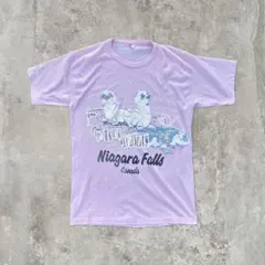 90s tシャツ カナダ製 ナイアガラの滝 アニマル アート シングルステッチ