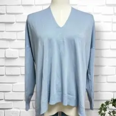 【バックナンバー】Ｖネックセーター　ニット　トップス　長袖　レディース　M