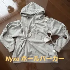 Nyxu フルホールパーカー/グレー