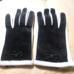 【スエード手袋 リボン付き】