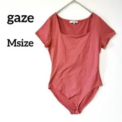 gaze 【Ｍ】オールドローズ 長袖 ボディスーツ 柔らか 伸縮性 レオタード