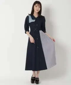 【新品未使用タグ付】 redyazel 配色トレンチワンピース　Sのサムネイル