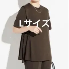 新品　AOKI アオキ　アシンメトリー　半袖　プルオーバー ブラウン　Lのサムネイル