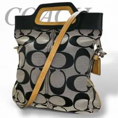COACH コーチ 2way ショルダーバッグ シグネチャー 黒 13393