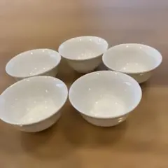 白い陶器製お猪口5個セット