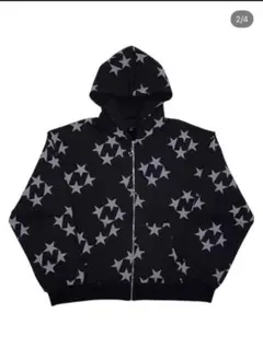 星柄 ジップパーカー　y2k archive opium フーディー