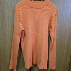 DISCOAT モチモチリブパイピングハイネック M オレンジ