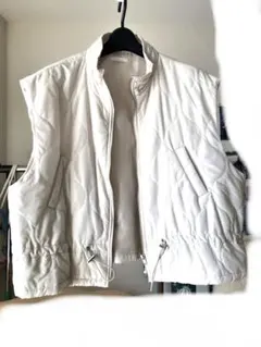 ホワイト キルティングダウンベスト Lサイズ