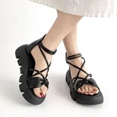 Shoes in Closet コードストラップバックファスナーリボンサンダルのサムネイル