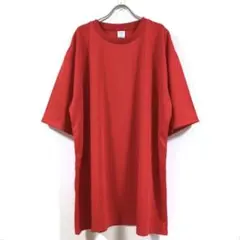 新品 ドライ スーパー ビッグTシャツ 半袖 無地 メンズ レッド 4XLのサムネイル