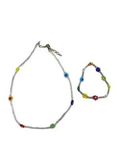 ビーズ　ネックレス　ブレスレット　セット　まとめ売り　花　韓国　y2k