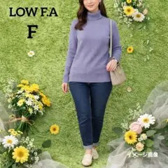 【ローリーズファーム】タートルネックリブニット　F　パープル　長袖　シンプル