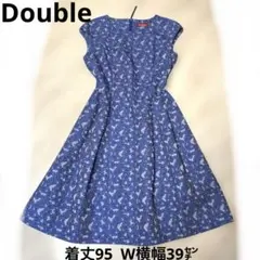 レジァンス Double フレンチ袖 ワンピース 花柄 縁取り刺繍 38 貼り感のサムネイル