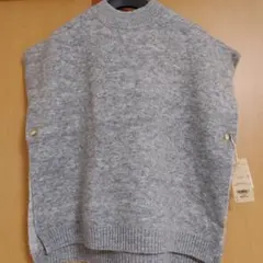 【新品、未使用】スタディオクリップ　　グレー ニットベスト Fサイズ