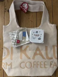 KALDI 2026福袋　トートバッグ　手ぬぐい　／フードコンテナ　3点セット