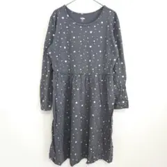 オールドネイビー 星柄 ワンピース クルーネック 長袖 XXL グレー 綿