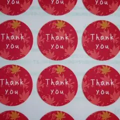 紅葉柄『Thank you』シール♥1シート48枚
