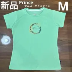 新品　プリンス　テニス　バドミントン　半袖Tシャツ　花柄　ミントグリーン　M