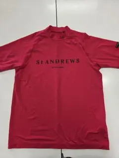 St ANDREWS セントアンドリュース モックネック 半袖 ゴルフ LL 赤