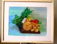 水彩画 静物画 果物 額装 F6サイズ 水彩画 静物画 果物 額装 F6号サイズ - メルカリ