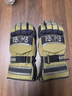 PBOMB スキーグローブ オリーブグリーン