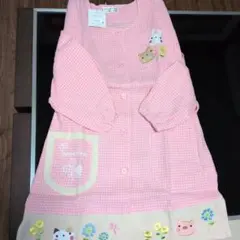 ピンク チェック柄 エプロン Happy Friends