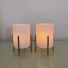 ガラス製　キャンドル　(電池式ろうそく付) 2個セット
