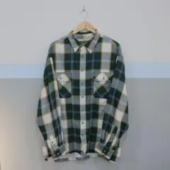 90s VINTAGE シャドー オンブレチェック 裏サーマル ネルシャツのサムネイル