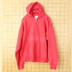 激レア！70s 80s Sportswear 裏サーマル ジップパーカーオレンジ