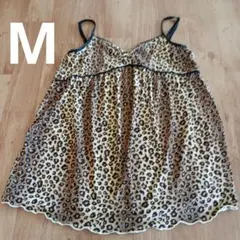 M　豹柄　キャミソール　y2k グランジパンク　ダークコア　　平成ギャル　ちびt