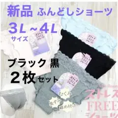 新品 ふんどし パンツ ショーツ 3L 4L 黒 締め付けない レディース 綿