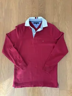 TOMMY HILFIGER 赤 長袖ポロシャツ S