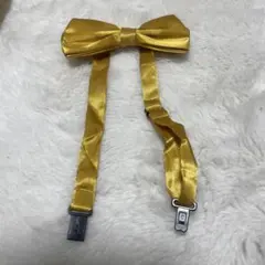 [中古]黄色 蝶ネクタイとサスペンダー セット