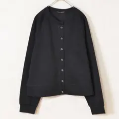 M〜L スナップボタン スウェット カーディガン レディース/ブラック