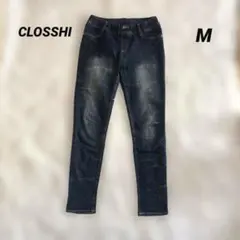 《CLOSSHI》ウォッシュ加工　ウエストゴム　スキニーデニム　00s Y2K