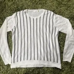 LEPSIM ストライプ柄 長袖薄手セーター Mサイズ