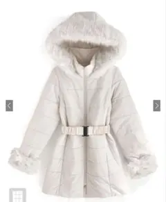GRL ベルト付きファーダウンコート 「kd13」 アイボリー　Sサイズ
