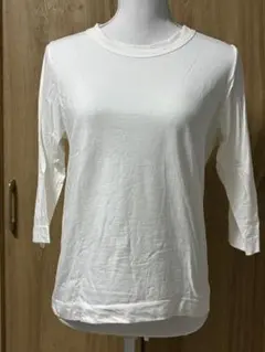 ホワイト 七分袖 Tシャツ コットン混合