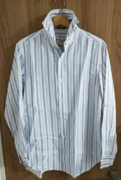 Paul Smith 白/青ストライプ 長袖シャツ