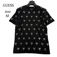 GUESS 総柄 ロゴ Tシャツ M ゲス 半袖 ゴールド×ブラックのサムネイル