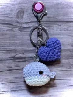ハンドメイド あみぐるみ ストラップ クジラ