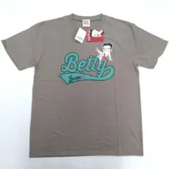 新品タグ付き　モカベージュ　野球ロゴ　ベティちゃん　Tシャツ　Lサイズ