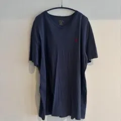 ポロラルフローレン Tシャツ Vネック Mサイズ ブルーネイビー