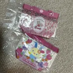 サンリオ　プールバック風ミニポーチ　 ウサハナ マロンクリーム 2点