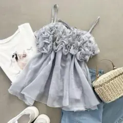 MAJESTIC LEGON ミルフィーユキラキラビスチェ ブルー