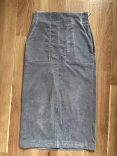 グレー コーデュロイ タイトスカート 38
