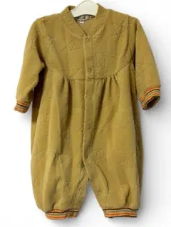 ベージュ フリースロンパース 犬と星柄 80