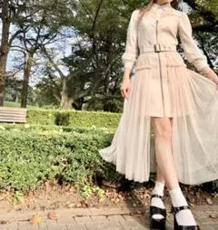 【完売品】REDYAZEL チュールデザインフロントジップワンピース