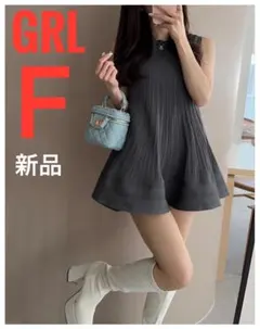 ✴︎GRL✴︎ フレアノースリーブニットトップスF新品！